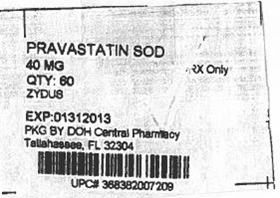 Label Image for 40mg - Pravastatin Sod 40mg